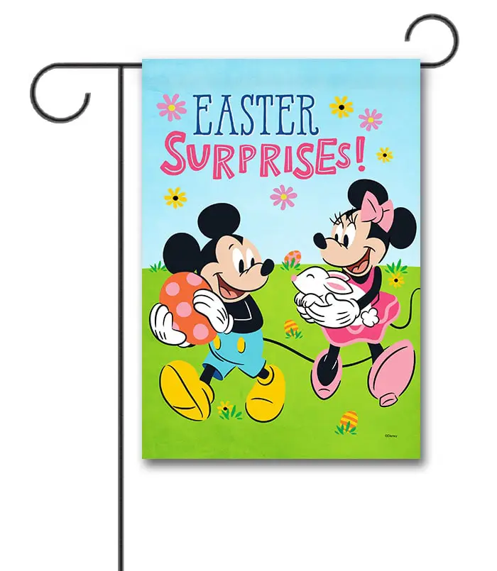 DIS2536 Mickey Mouse and Minnie Mouse Disney Easter Garden Flag