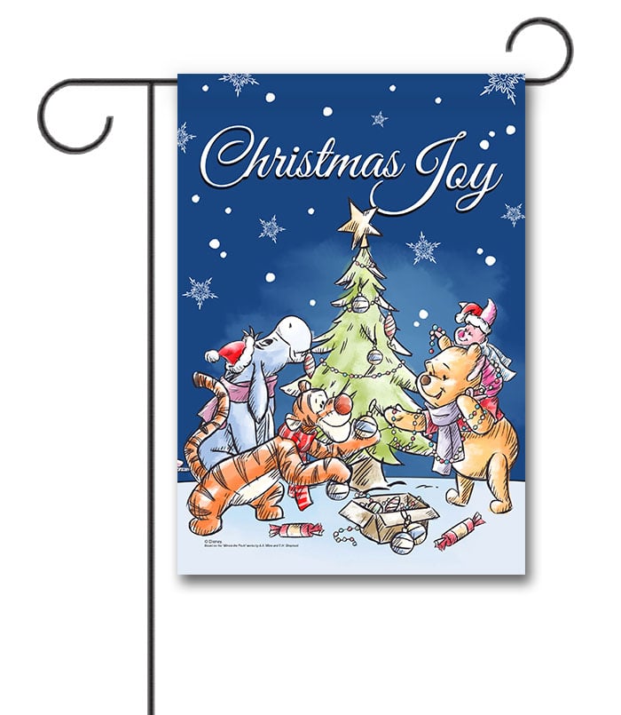 DIS2888 Disney Winnie the Pooh Christmas Garden Flag