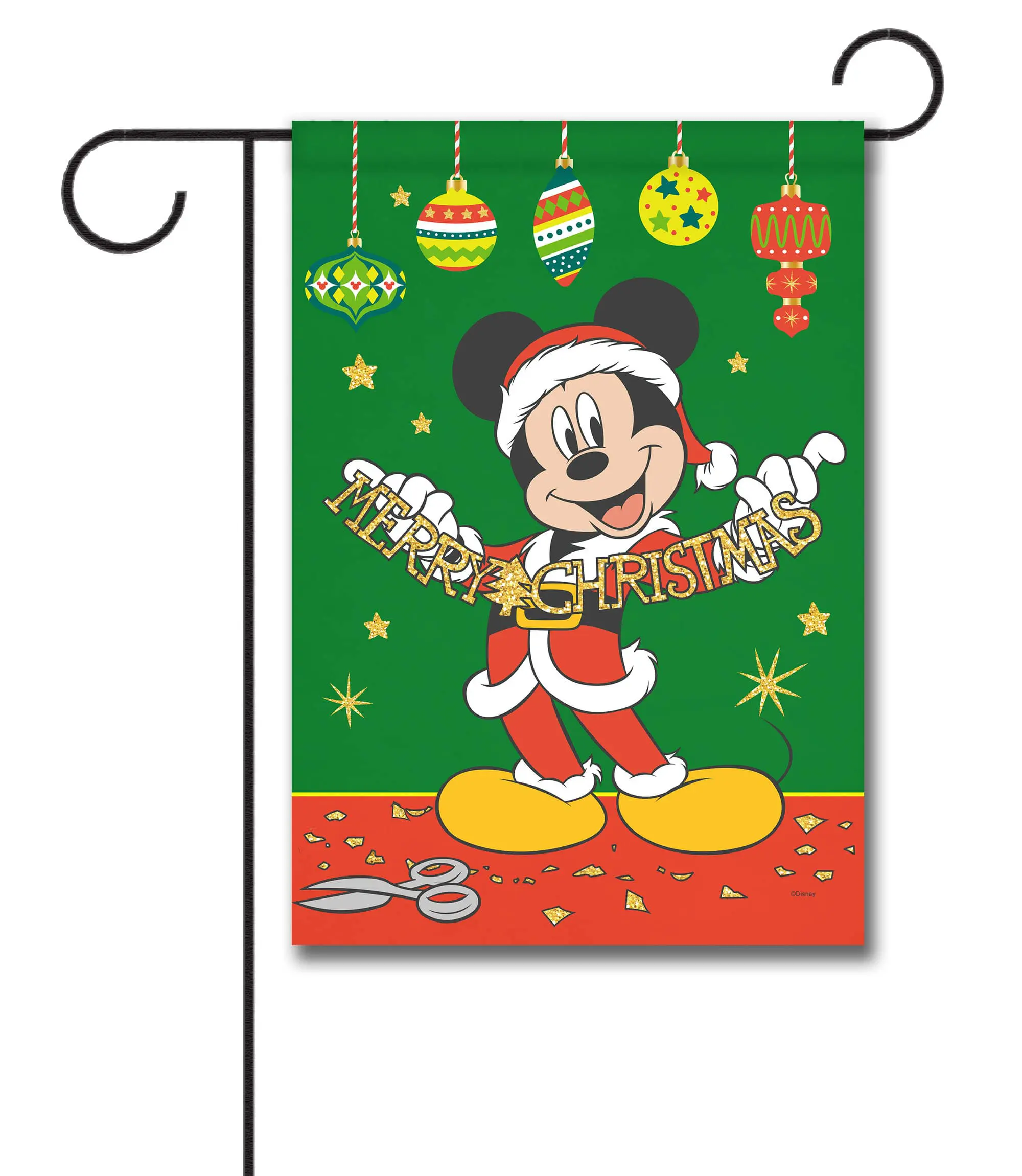 Merry Christmas Cutout Mickey Garden Flag - Hearthtops Store