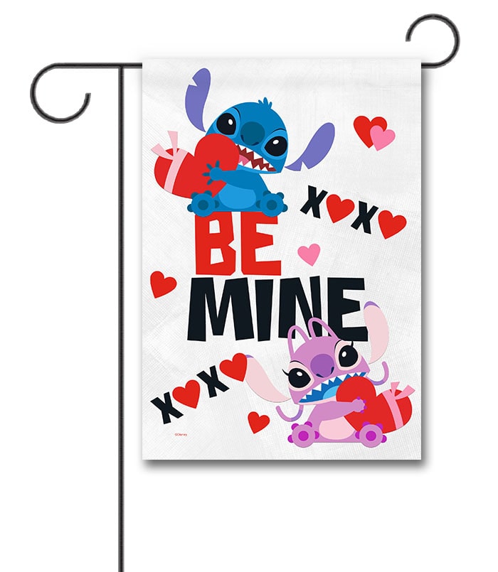 DIS3157 Disney Stitch Valentines Day Garden Flag