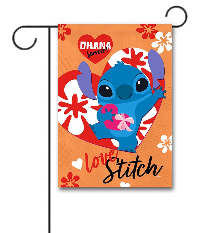 DIS3162 Disney Stitch Love Garden Flag