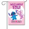 DIS3166 Disney Stitch Valentines Day Garden Flag