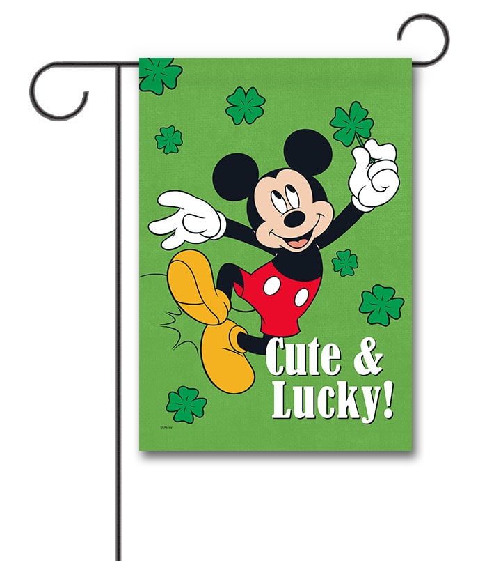 DIS3194 Disney Mickey Mouse St. Patricks Day Garden Disney Flag