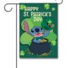 DIS3197 Disney Stitch St. Patricks Day Garden Disney Flag