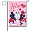 DIS3517 Disney Mickey and Minnie Kissing Valentines Day Garden Flag