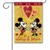 DIS3538 Disney Mickey Mouse and Minnie Mouse Valentines Day Garden Flag