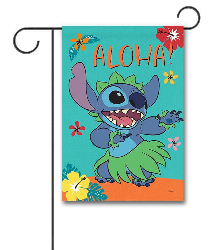 DIS3551 Disney Hula Stitch Garden Flag