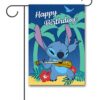 DIS3554 Disney Happy Birthday Stitch Garden Flag