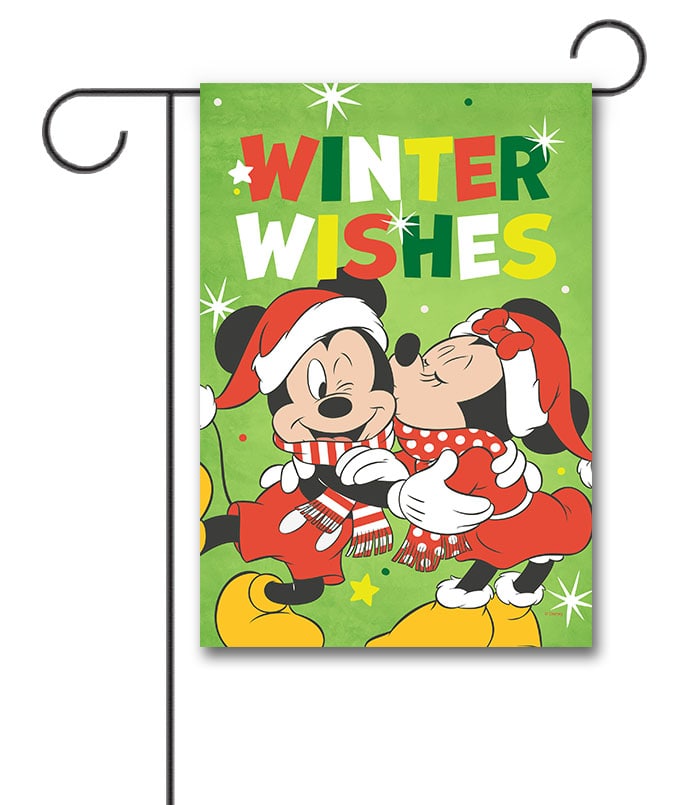 DIS3879 Disney Minnie Mouse Kissing Mickey Mouse Christmas Garden Flag