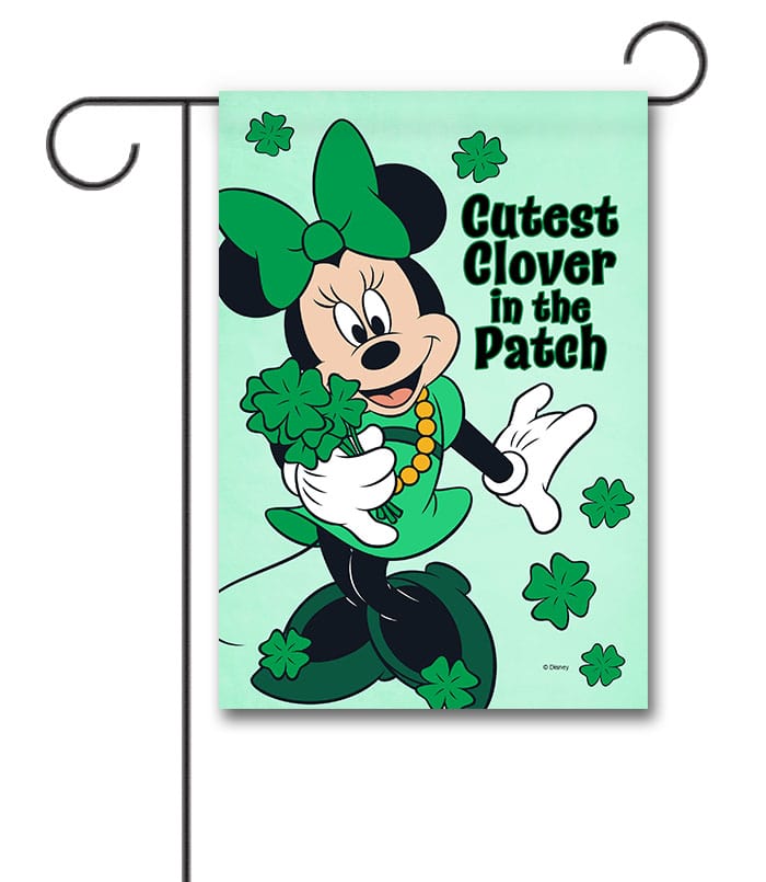 DIS3923 Disney Minnie Mouse St. Patricks Day Garden Flag