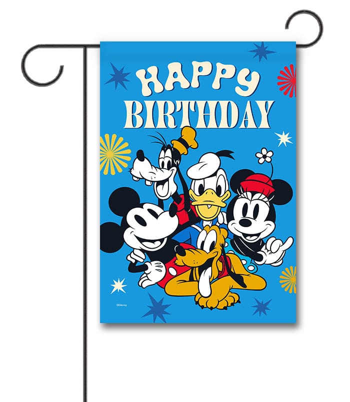 DIS3925 Disney Mickey Mouse and the Gang Birthday Garden Flag