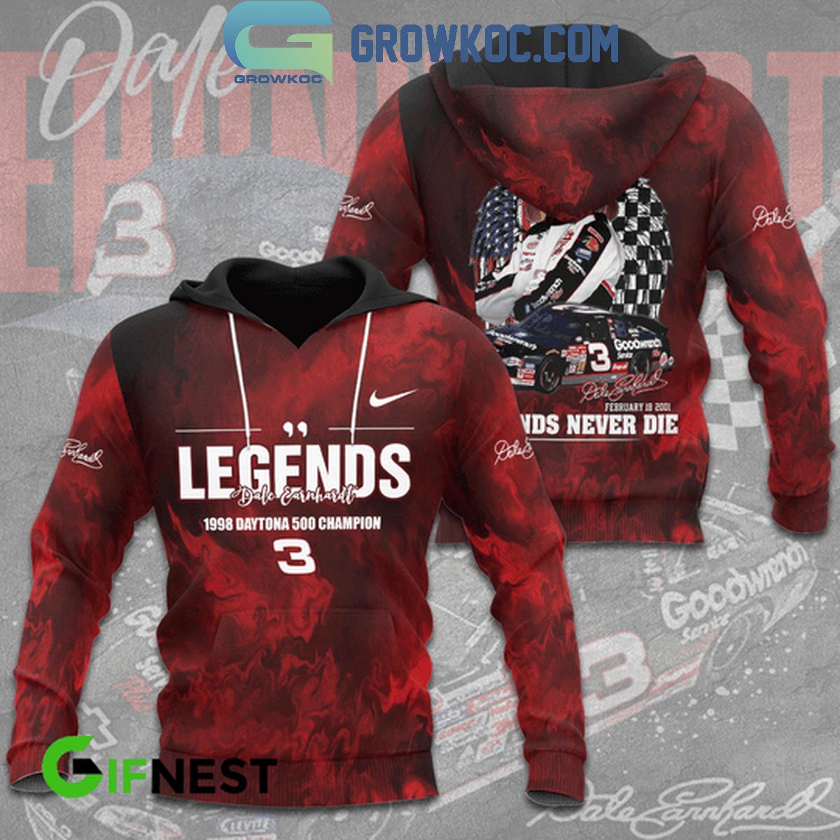 Dale Earnhardt 1998 Daytona 500 Champion Legends Never Die Hoodie Shirts 1 7EpUE