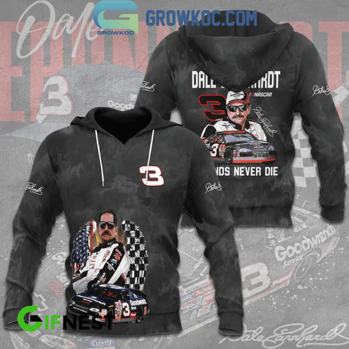Dale Earnhardt NASCAR Legends Never Die Hoodie Shirts 1 psY5h