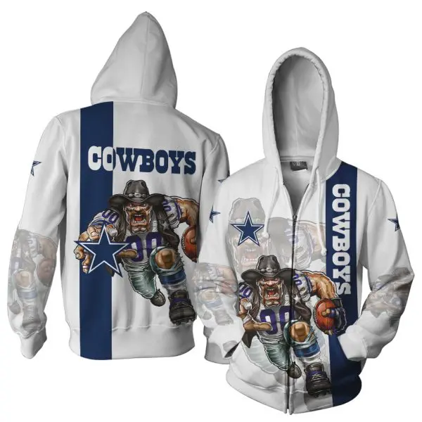 Dallas Cowboys 3 Lines 3D Zip Hoodie Gift Halloween Gifts For Men With 3D Hoodies With Zippers 0