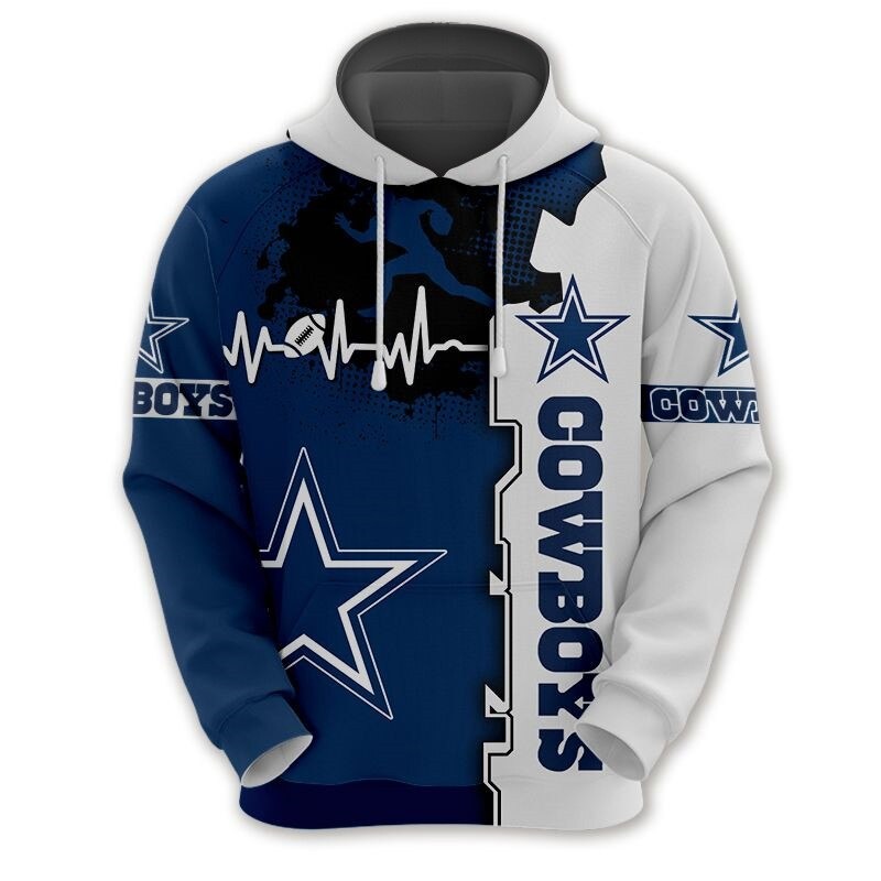 Dallas Cowboys 3D Hoodie Pullover Nfl Zip Hoodie For Fans With Custom All Over Print Hoodie 0