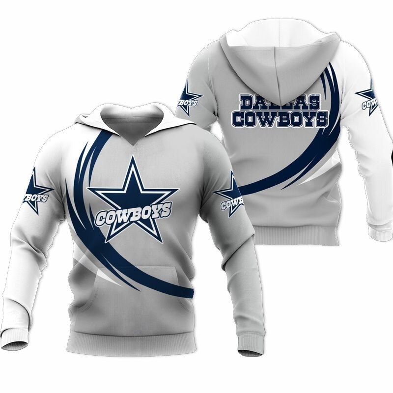 Dallas Cowboys Cute Long Sleeve 3D Zip Hoodie Gifts For Fans With 3D Printed Hoodies 0