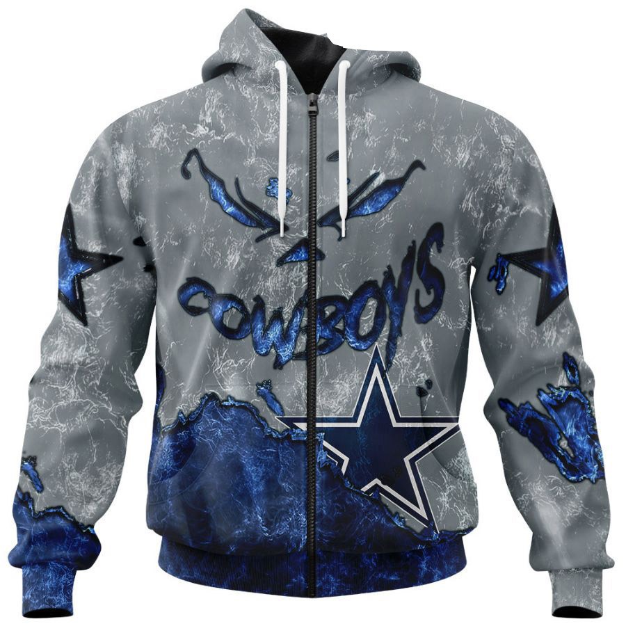 Dallas Cowboys Eye Rugby Ball Skull 3D Hoodie Gifts For Fans With Custom 3D Hoodies 0