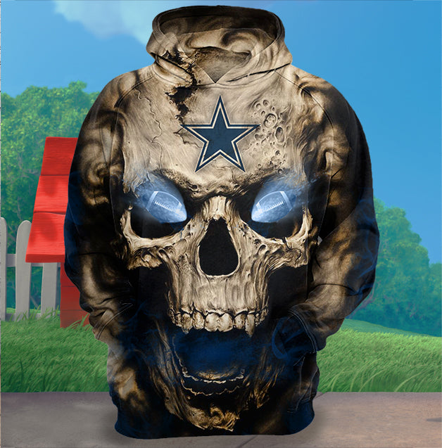 Dallas Cowboys Graphic Balls 3D Zip Hoodie Pullover Gifts For Fans With 3D Printed Hoodies 0