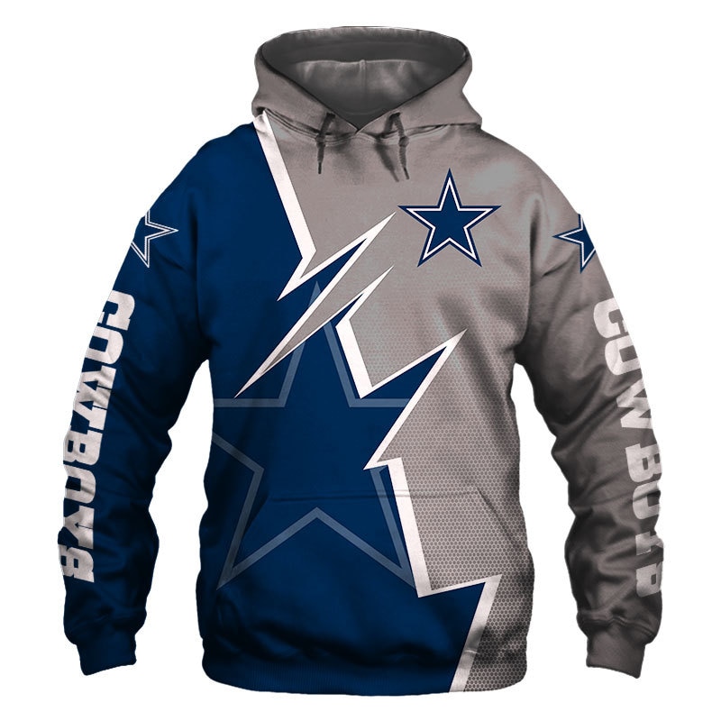 Dallas Cowboys Military 3D Zip Hoodie Long Sleeve Hoodie With 3D Printed Hoodies 0