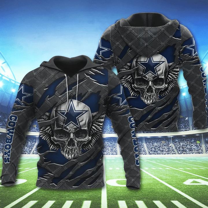 Dallas Cowboys Skull 3D Hoodie Great Gift For Fans 0