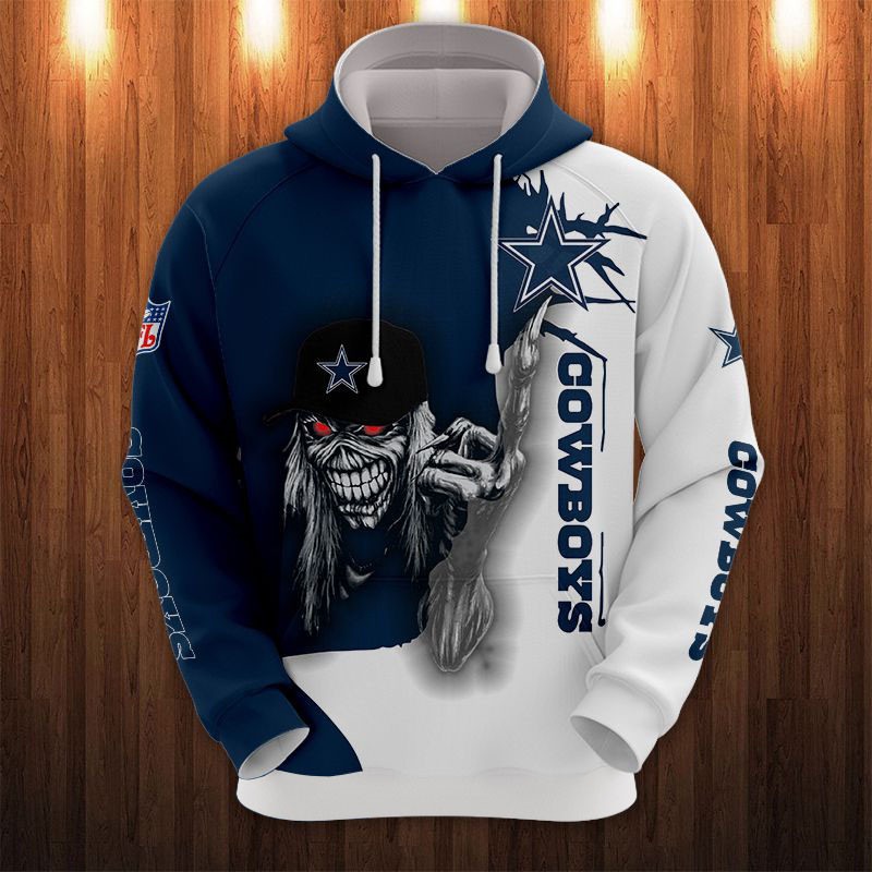 Dallas Cowboys Zigzag Graphic 3D Zip Hoodie Gifts For Fans With All Over Print Hoodie Printful 0