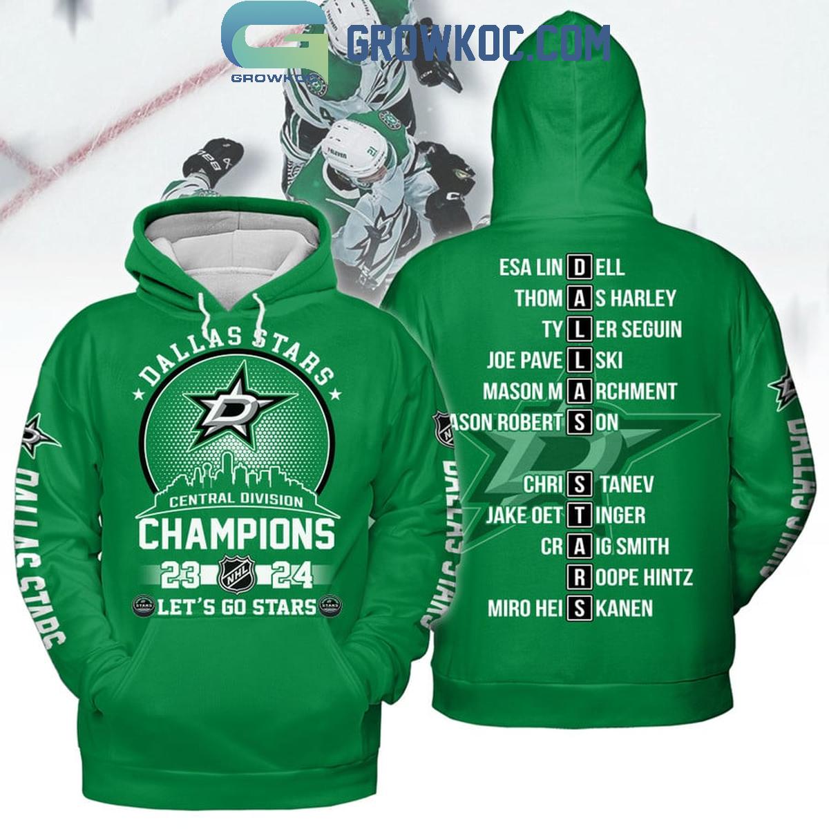 Dallas Stars Central Division Champions 2024 Lets Go Stars Green Hoodie Shirts 1 OgJf2