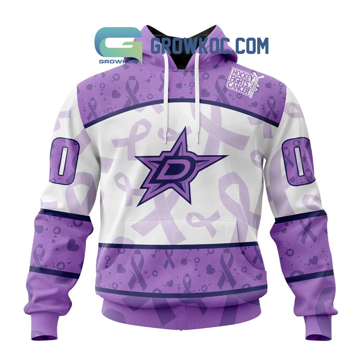 Dallas Stars Lavender Fight Cancer Personalized Hoodie Shirts2B1 fpiLU