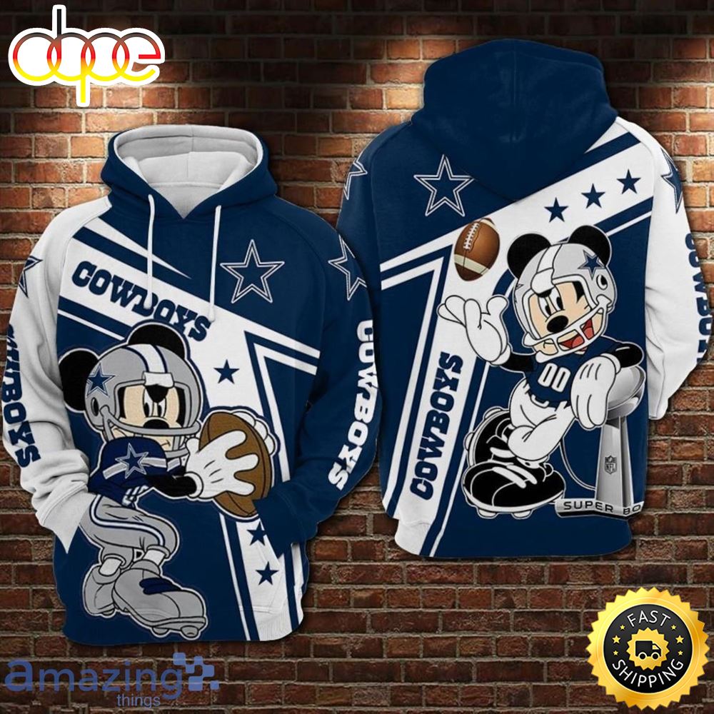 Dallas Cowboys And Mickey Limited 3d Hoodie zrtygo