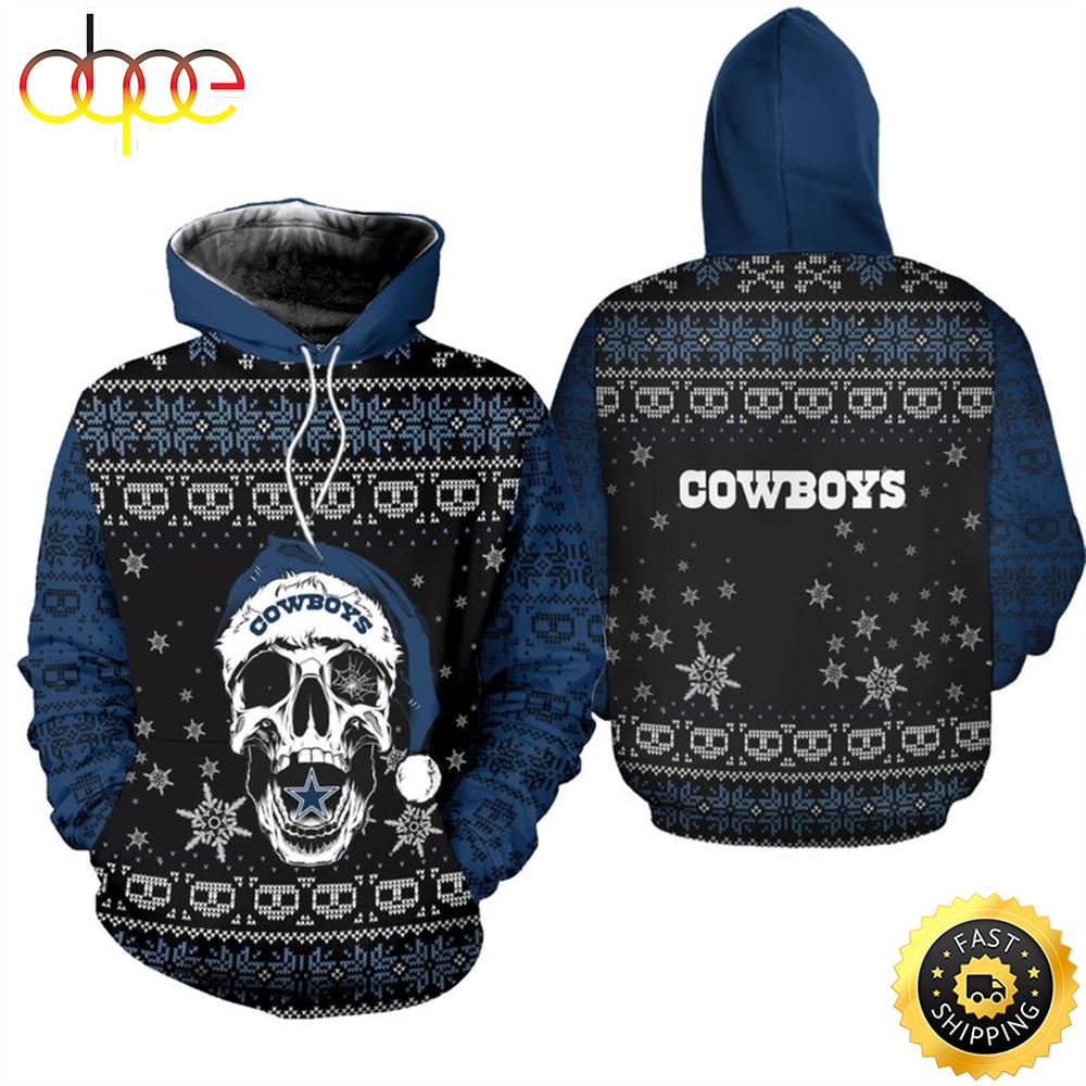 Dallas Cowboys Christmas Reindeer Football NFL All Over print Christmas Hoodie