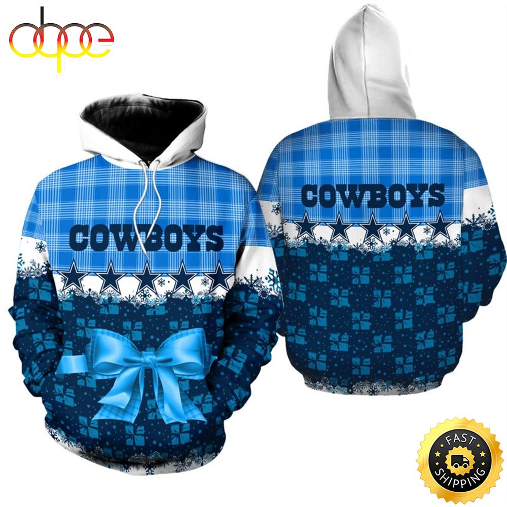 Dallas Cowboys Christmas Snowman Football NFL All Over print Christmas Hoodie