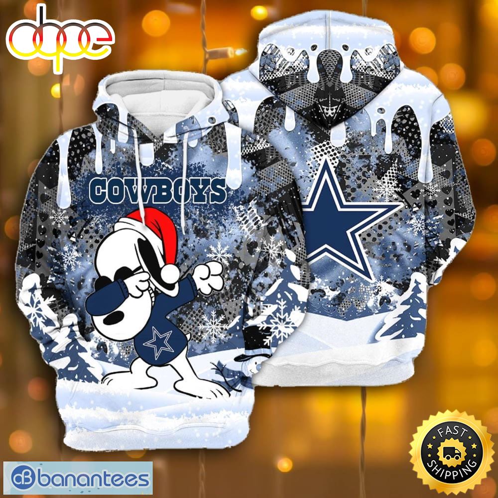 Dallas Cowboys Snoopy Dabbing The Peanuts Sports Football American Christmas All Over Print 3D Hoodie akukvc