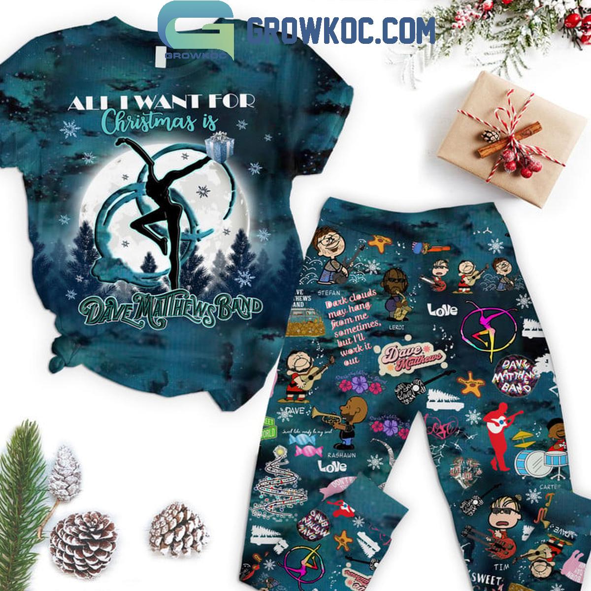 Dave Matthews Band All I Want For Christmas Is My Band Fleece Pajamas Set 1 tIqp3