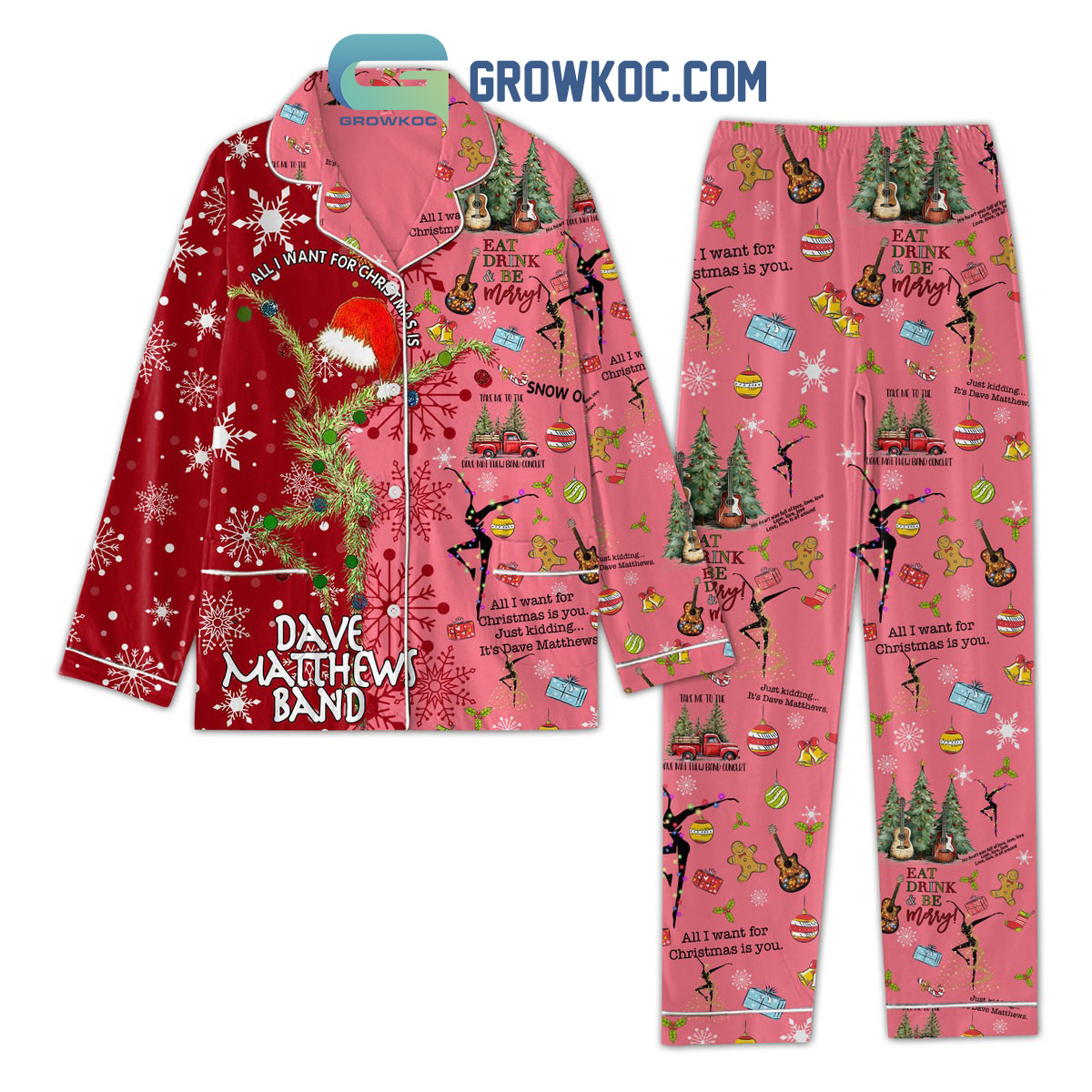 Dave Matthews Band All I Want For Christmas Is You Pajamas Set2B1 NpJAR