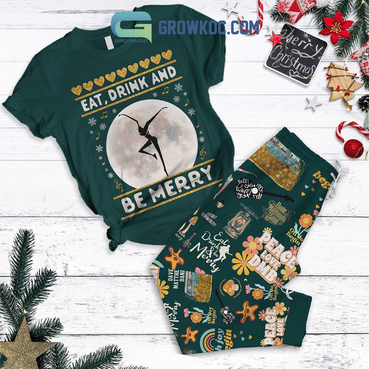 Dave Matthews Band Be Mercy Christmas Fleece Pajamas Set2B1 c2umv