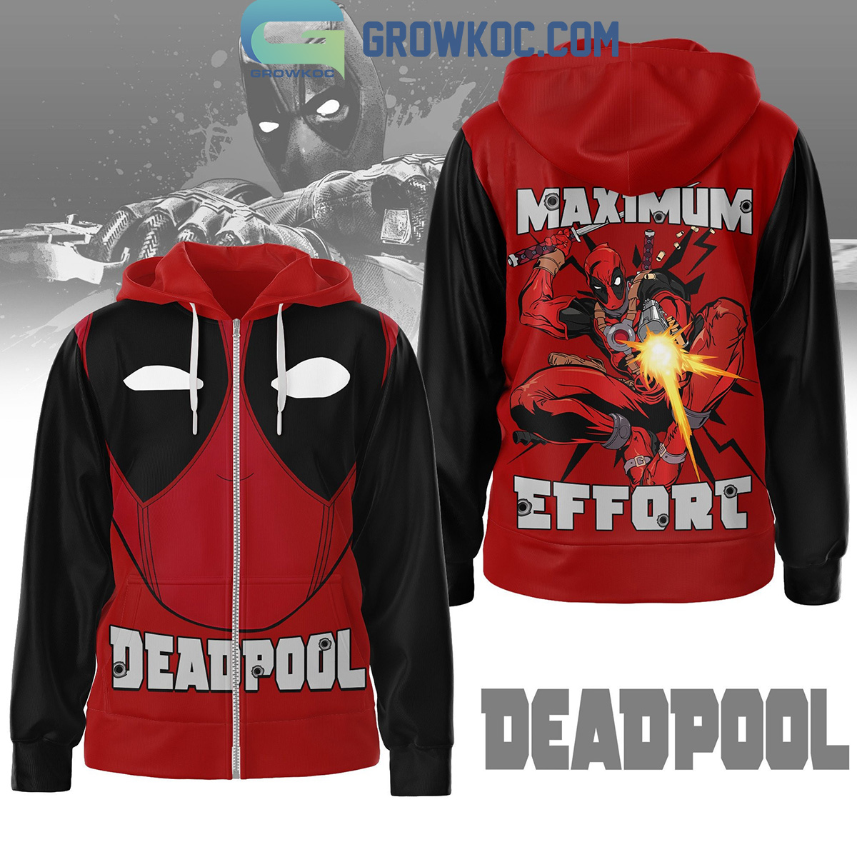 Deadpool 3 Movie Marvel Maximum Effort Bullet Hole Hoodie Shirts2B1 kUX4z