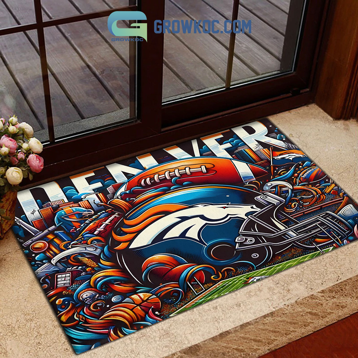 Denver Broncos Empower Field at Mile High Football Stadium Doormat2B1 nHD6o