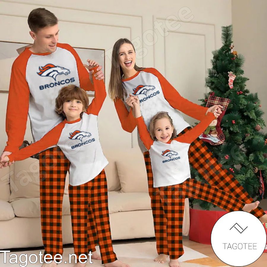 Denver Broncos NFL Buffalo Plaid Pajamas Set