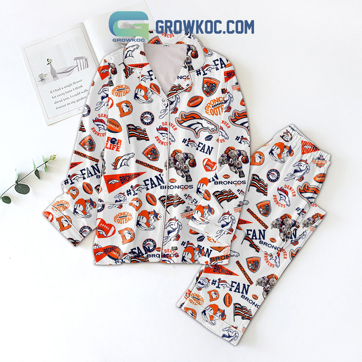 Denver Broncos NFL For Life Mascot Pajamas Set2B1 gsvuy