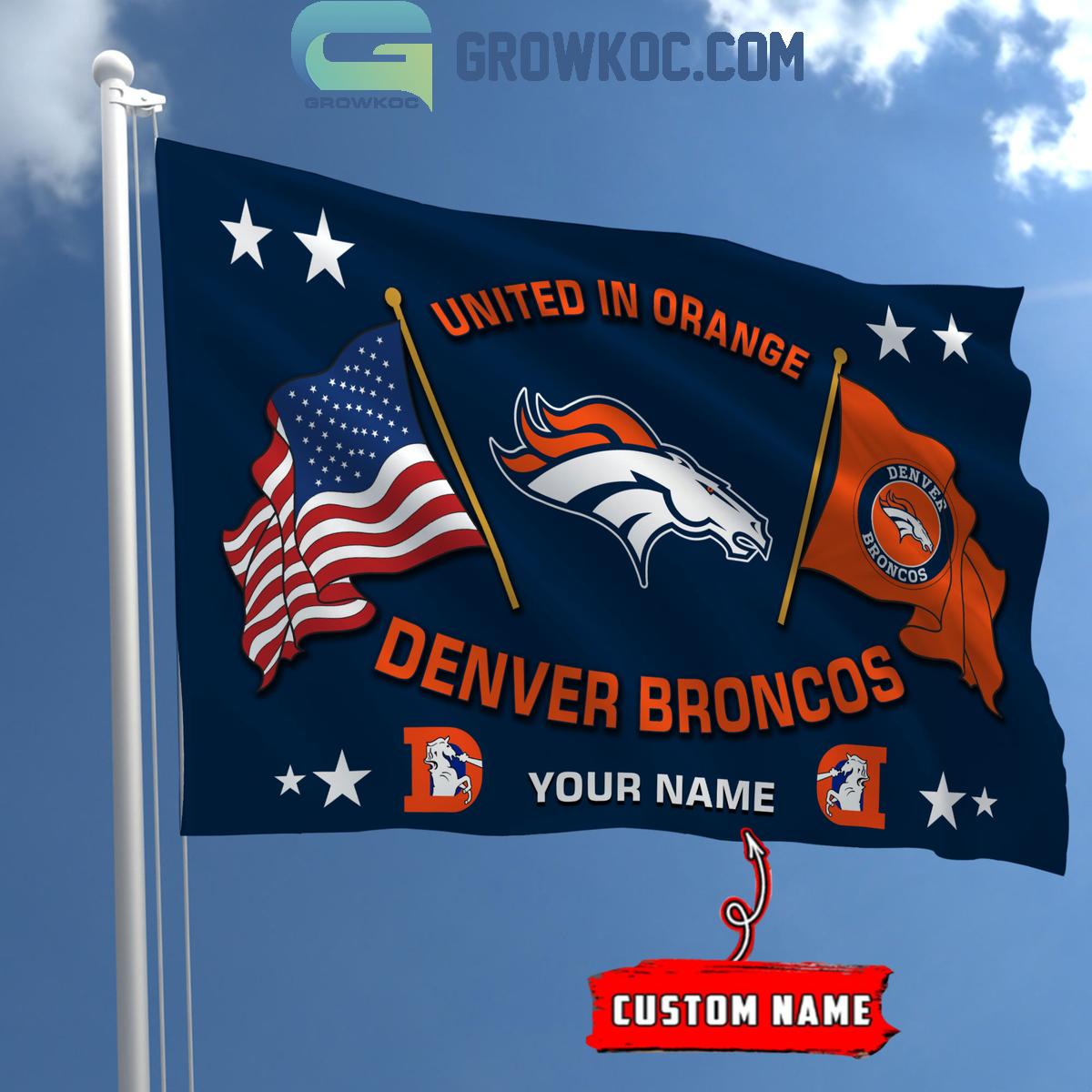 Denver Broncos United In Orange 2024 Personalized Flag 1 LHIsp