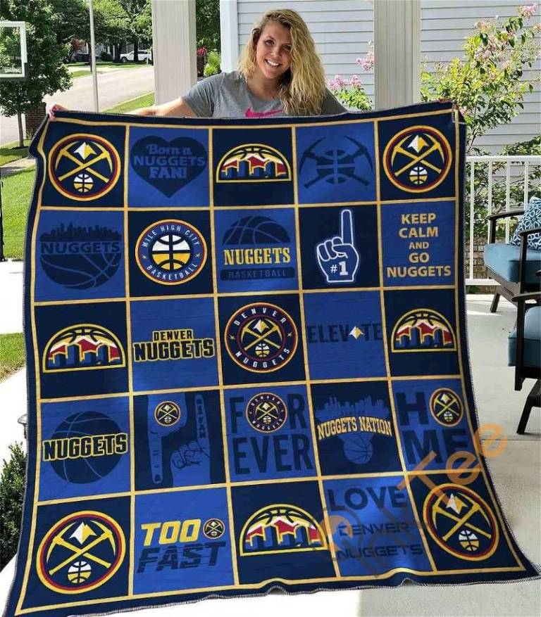 Denver Nuggets Quilt Blanket Bedding Set 0