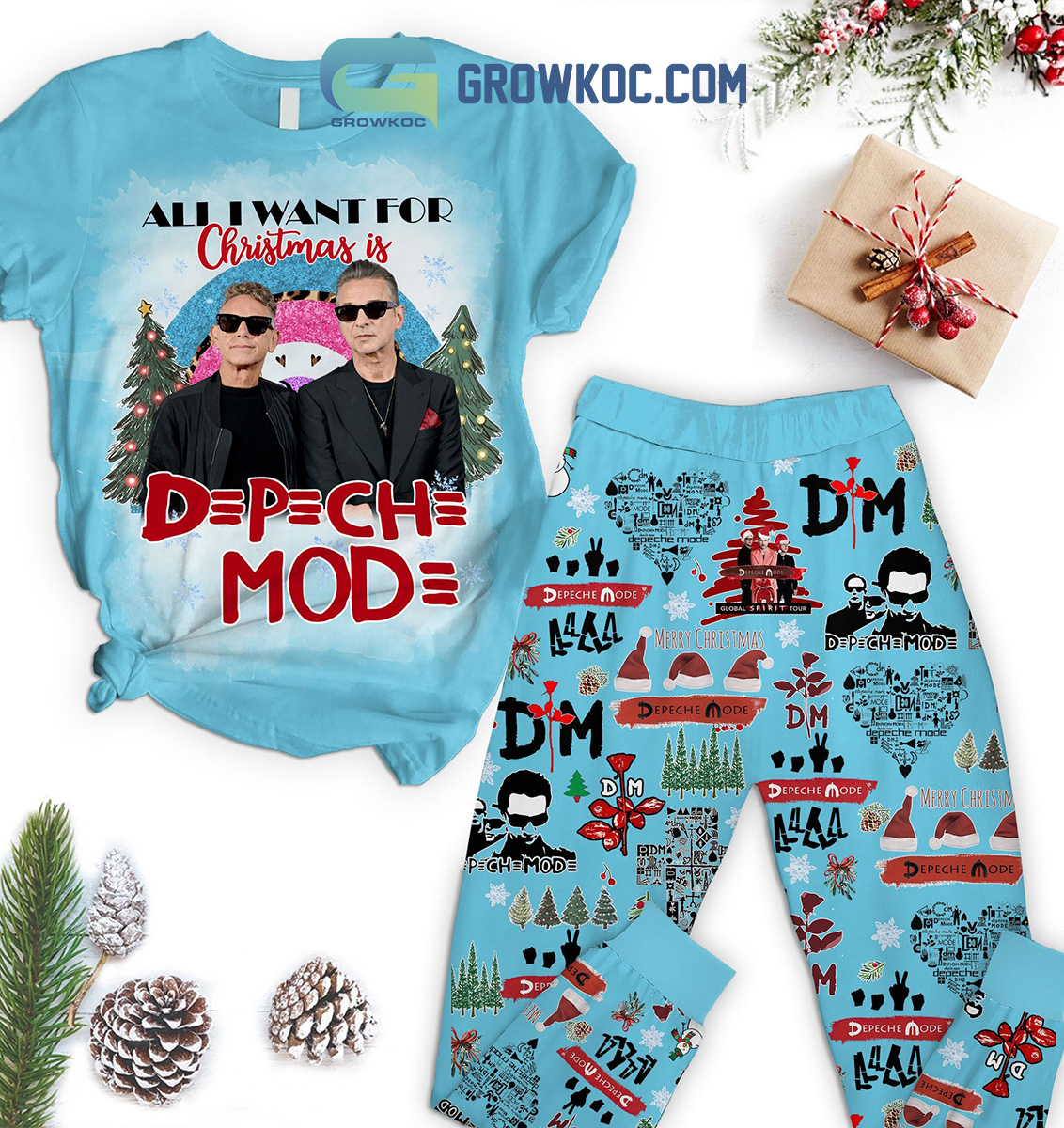 Depeche Mode All I Want For Christmas Is Depeche Mode Violator Policy Of Truth Merry Christmas Winter Holiday Fleece Pajama Set2B1 2WORY