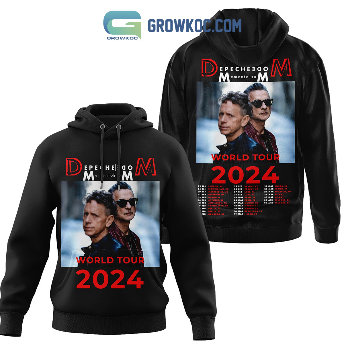 Depeche Mode World Tour 2024 Fan Hoodie Shirts2B1 Ka6ZP