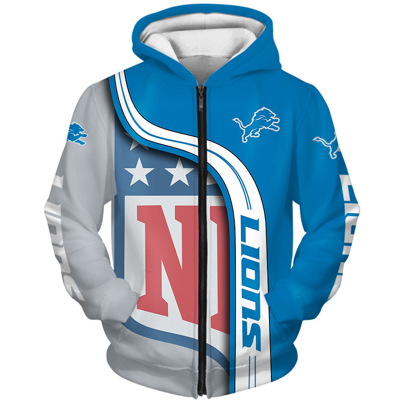 Detroit Lions 3D Hoodie Pullover Zip Up To Show Your Support 0