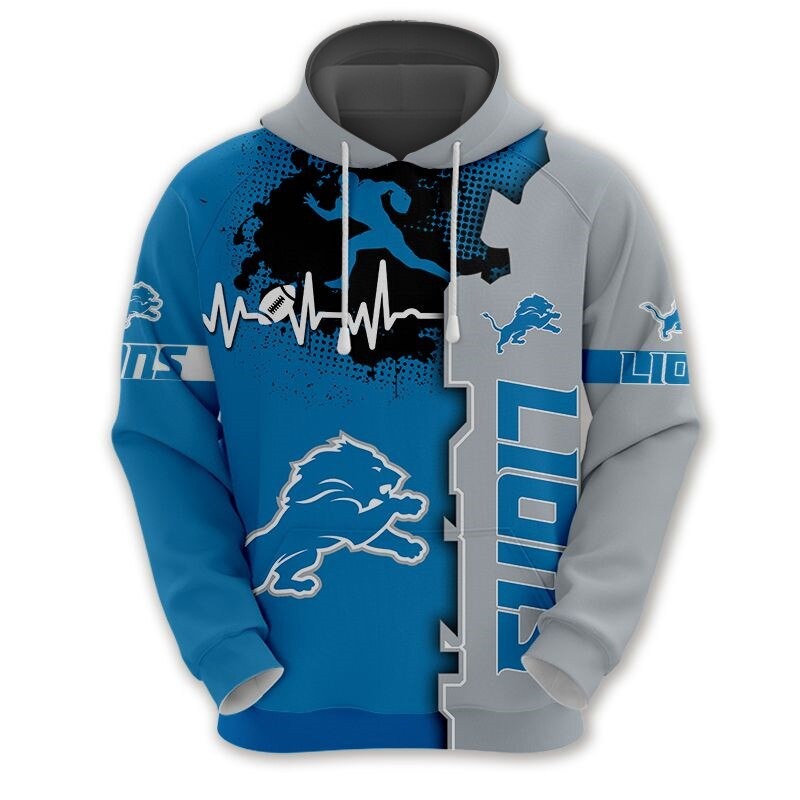 Detroit Lions All Over Print Zip Up Hoodie Perfect For Nfl Fans 0