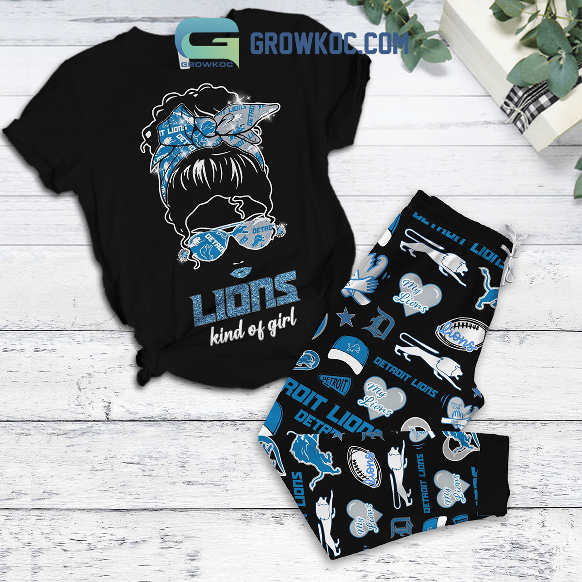 Detroit Lions Fan Till I Die Fleece Pajamas Set2B1 CE8wa