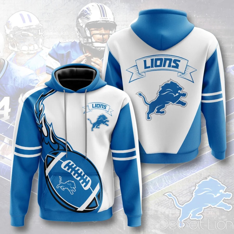 Detroit Lions Flame Balls All Over Print Hoodie Gift For Fans 0