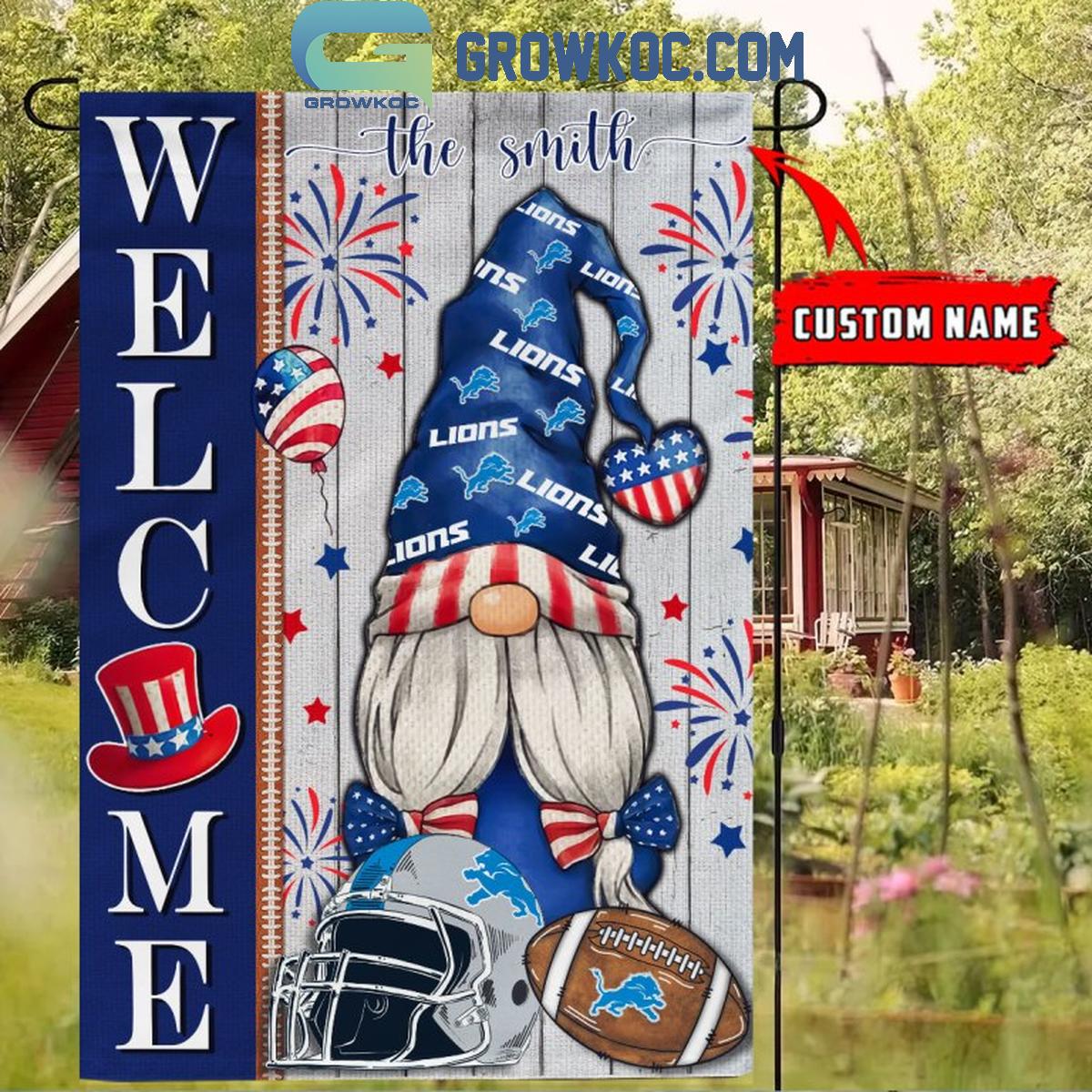 Detroit Lions Football Welcome 4th Of July Personalized Garden Flag 1 Q2Vkw