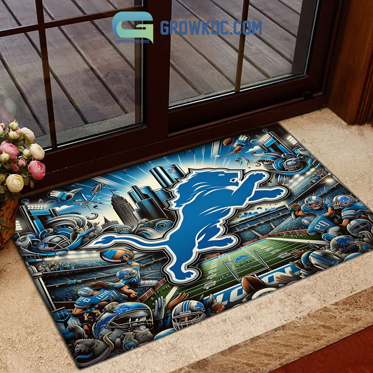 Detroit Lions Ford Field Football Stadium Doormat2B1 yjK3n