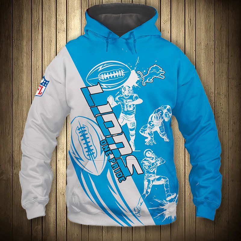 Detroit Lions Hoodie 3D Cartoon Player Cute Zip Hoodie 0