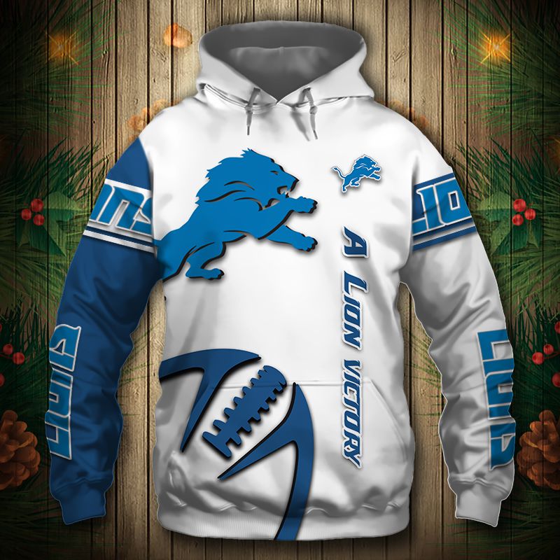 Detroit Lions Hoodie 3D Graphic Balls Zip Hoodie Pullover 0